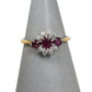 Pre-Owned 9ct Gold Ruby & CZ Dress Ring Size K.5