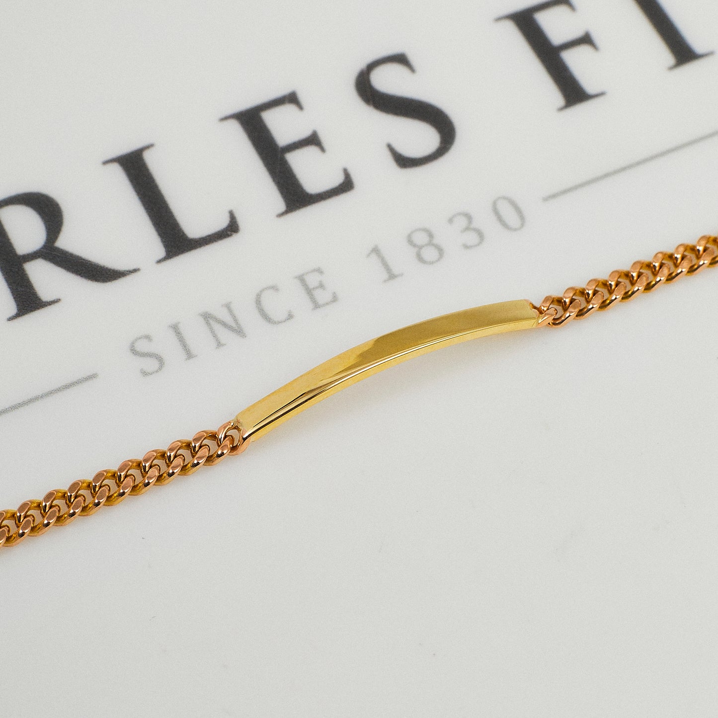 Pre-Owned 9ct Gold ID Plate Curb Bracelet