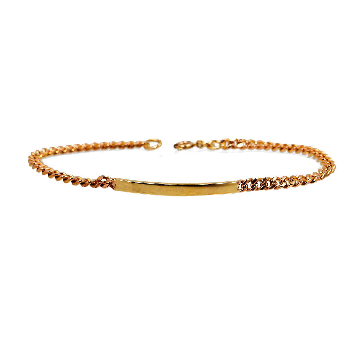 Pre-Owned 9ct Gold ID Plate Curb Bracelet