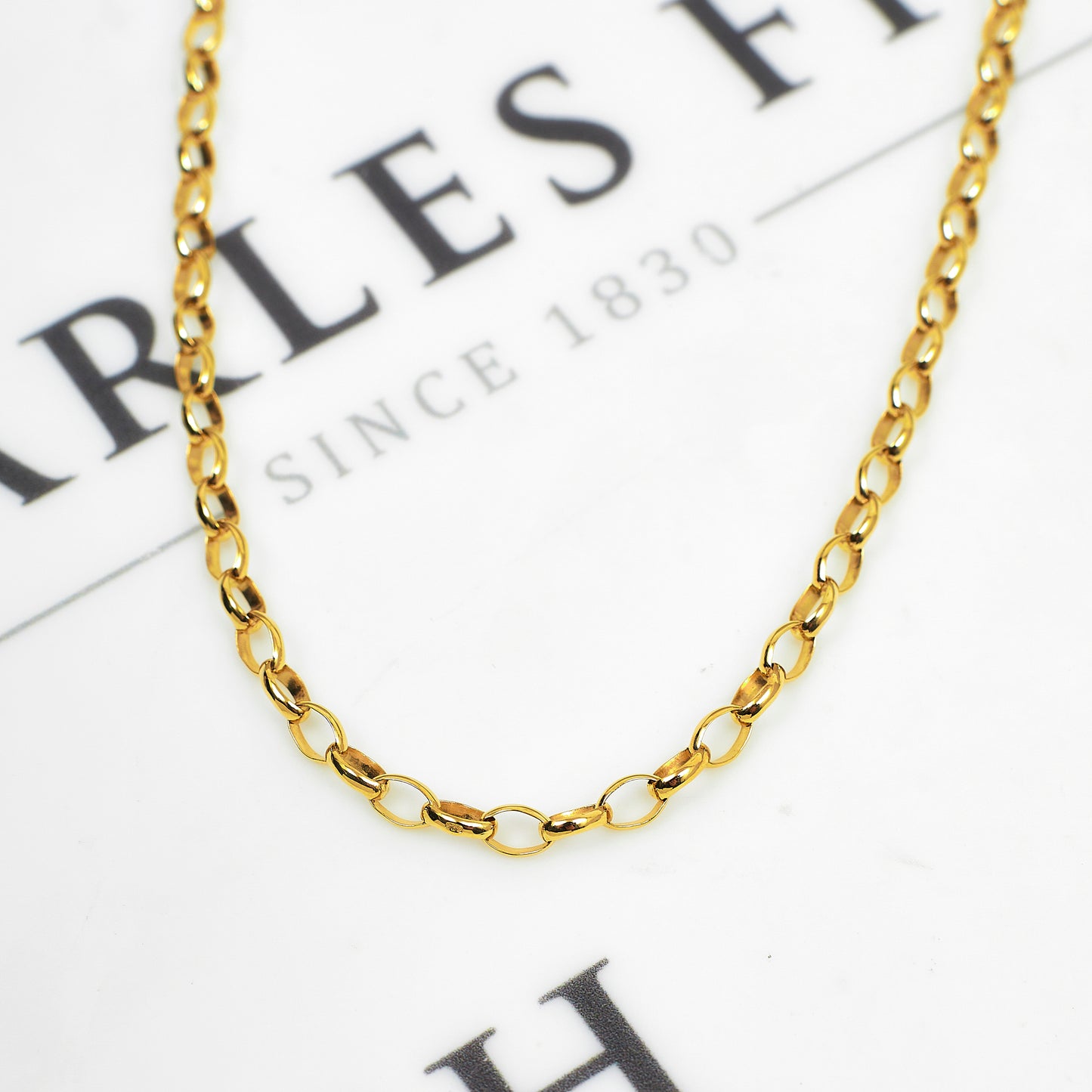 Pre-Owned 9ct Gold Belcher Chain Necklace 30 Inch