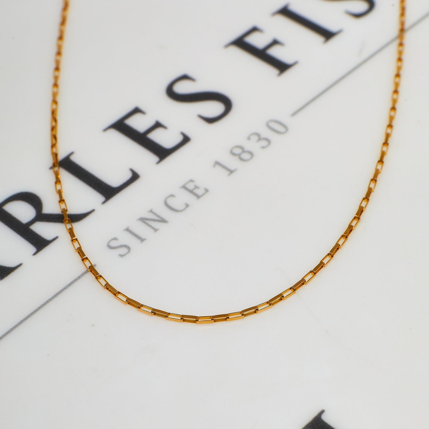 Pre-Owned 9ct Gold Paper Chain Necklace 16 Inch