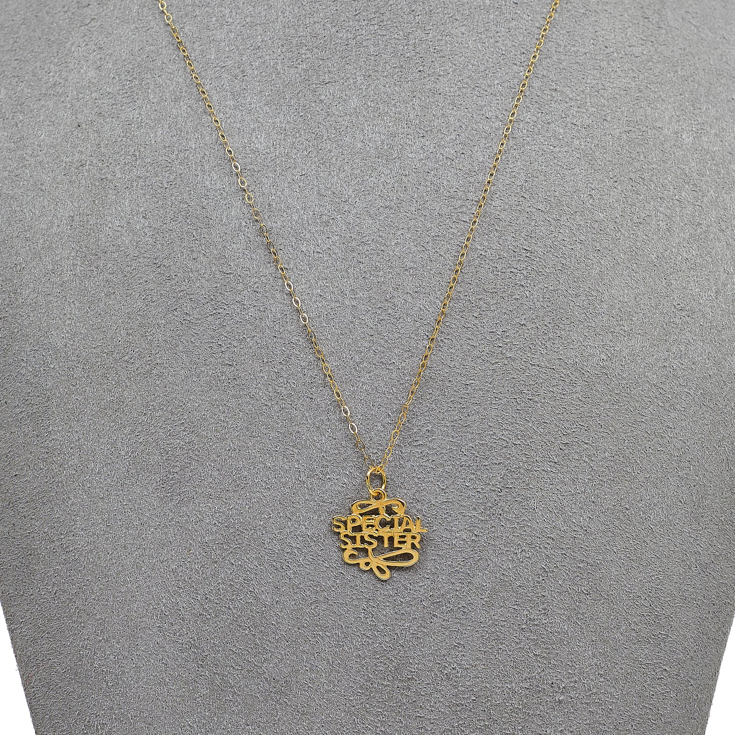 Pre-Owned 9ct Gold Special Sister Pendant & Chain Necklace