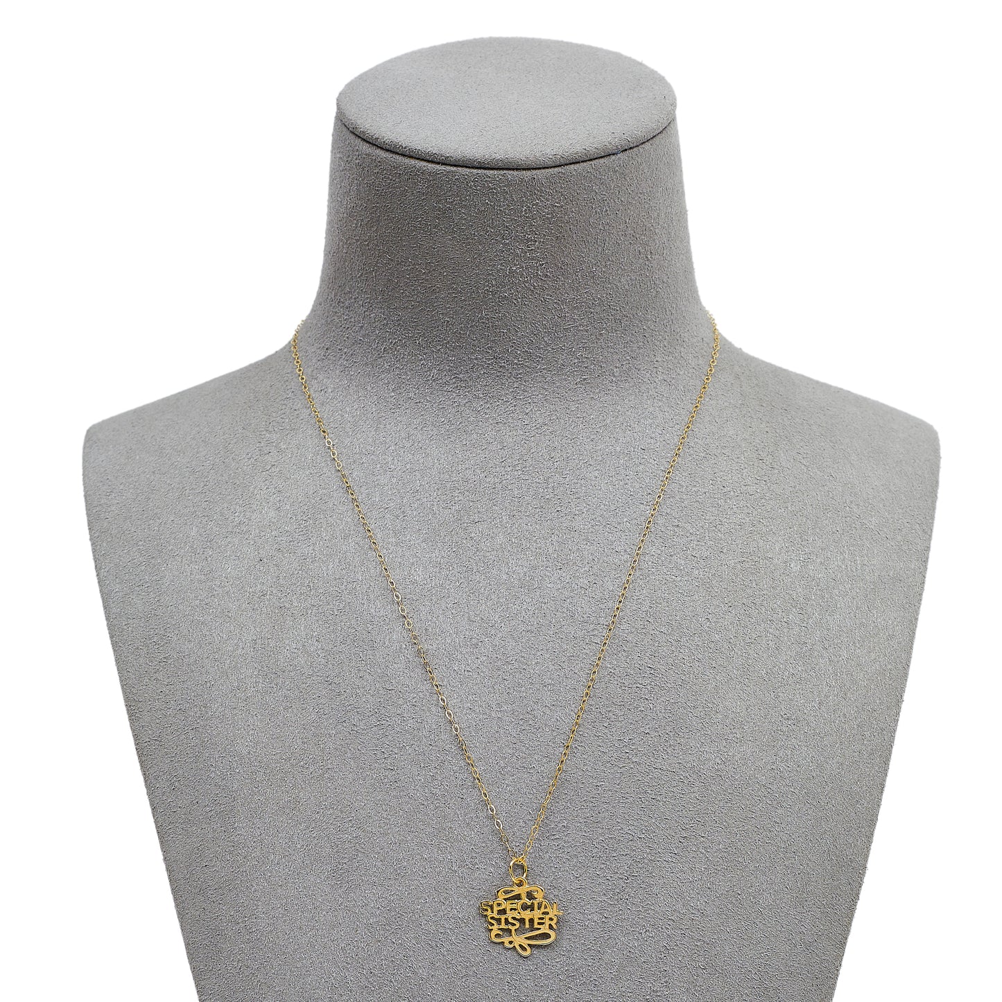 Pre-Owned 9ct Gold Special Sister Pendant & Chain Necklace