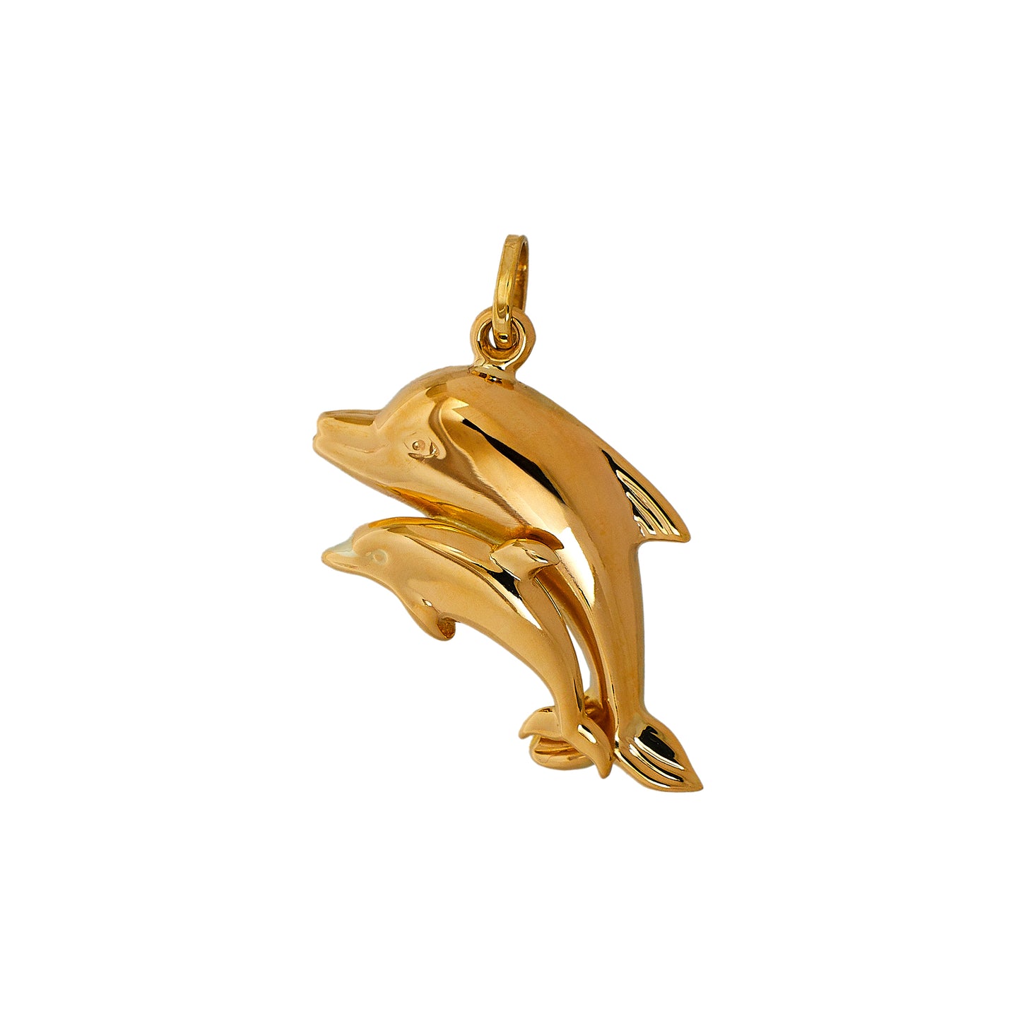 Pre-Owned 9ct Gold Double Dolphin Pendant