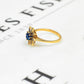 Pre-Owned 9ct Gold Synthetic Stone Flower Ring Size N.5