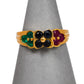 Pre-Owned 9ct Gold Multi Gemstone Dress Ring Size L