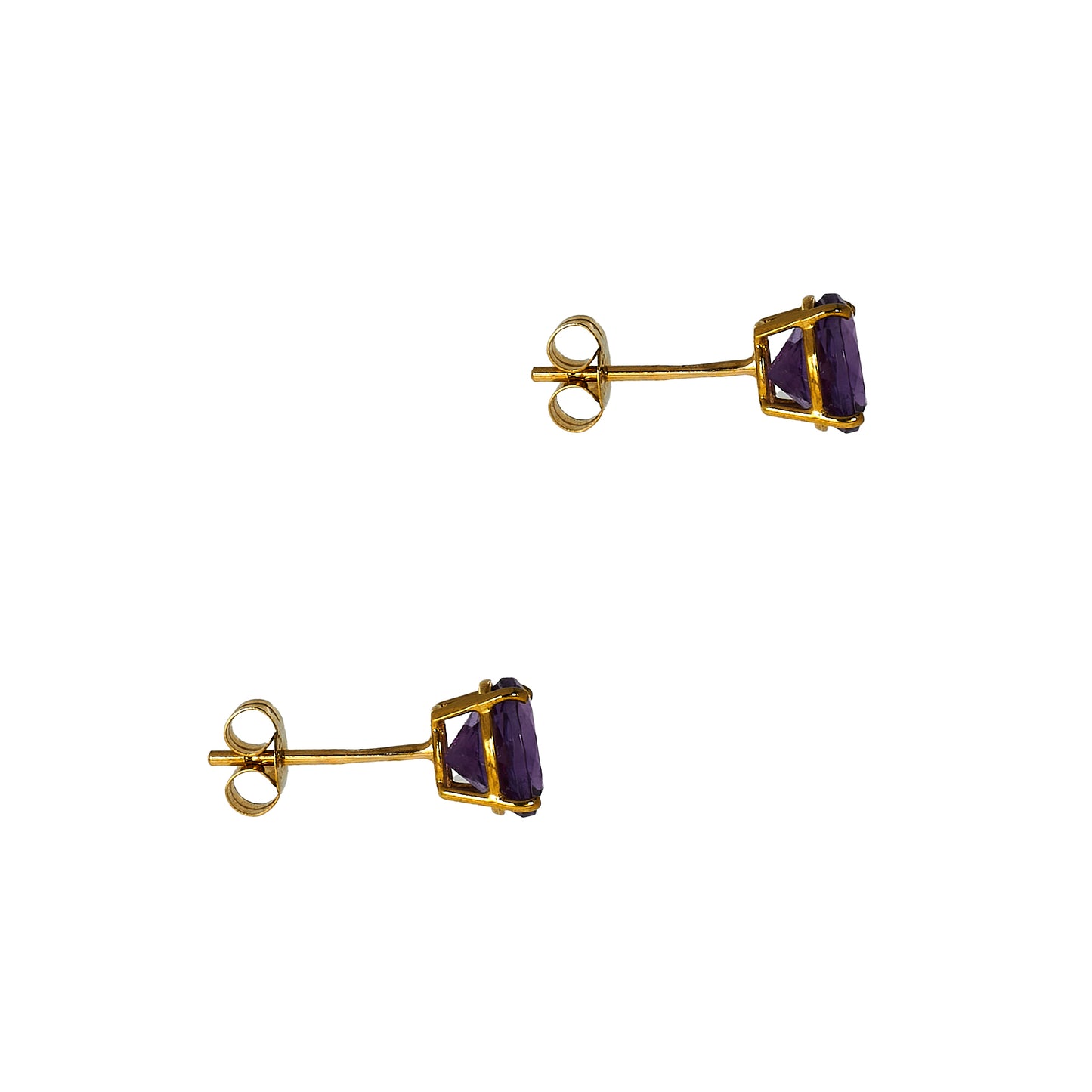 Pre-Owned 9ct Gold Amethyst Stud Earrings
