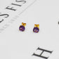Pre-Owned 9ct Gold Amethyst Stud Earrings