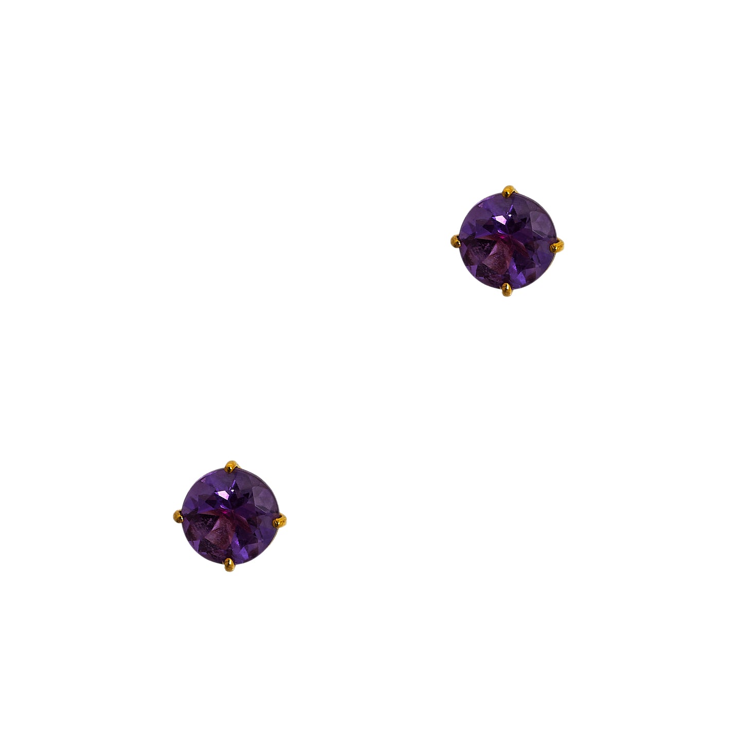 Pre-Owned 9ct Gold Amethyst Stud Earrings