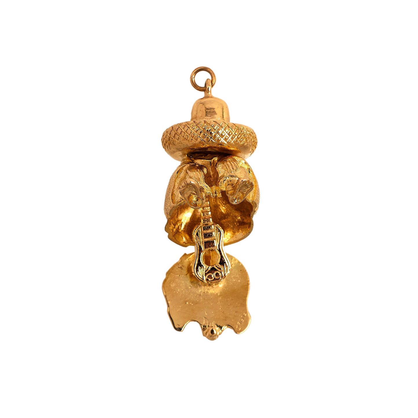 Pre-Owned 9ct Gold Man In Sombrero & Guitar Charm