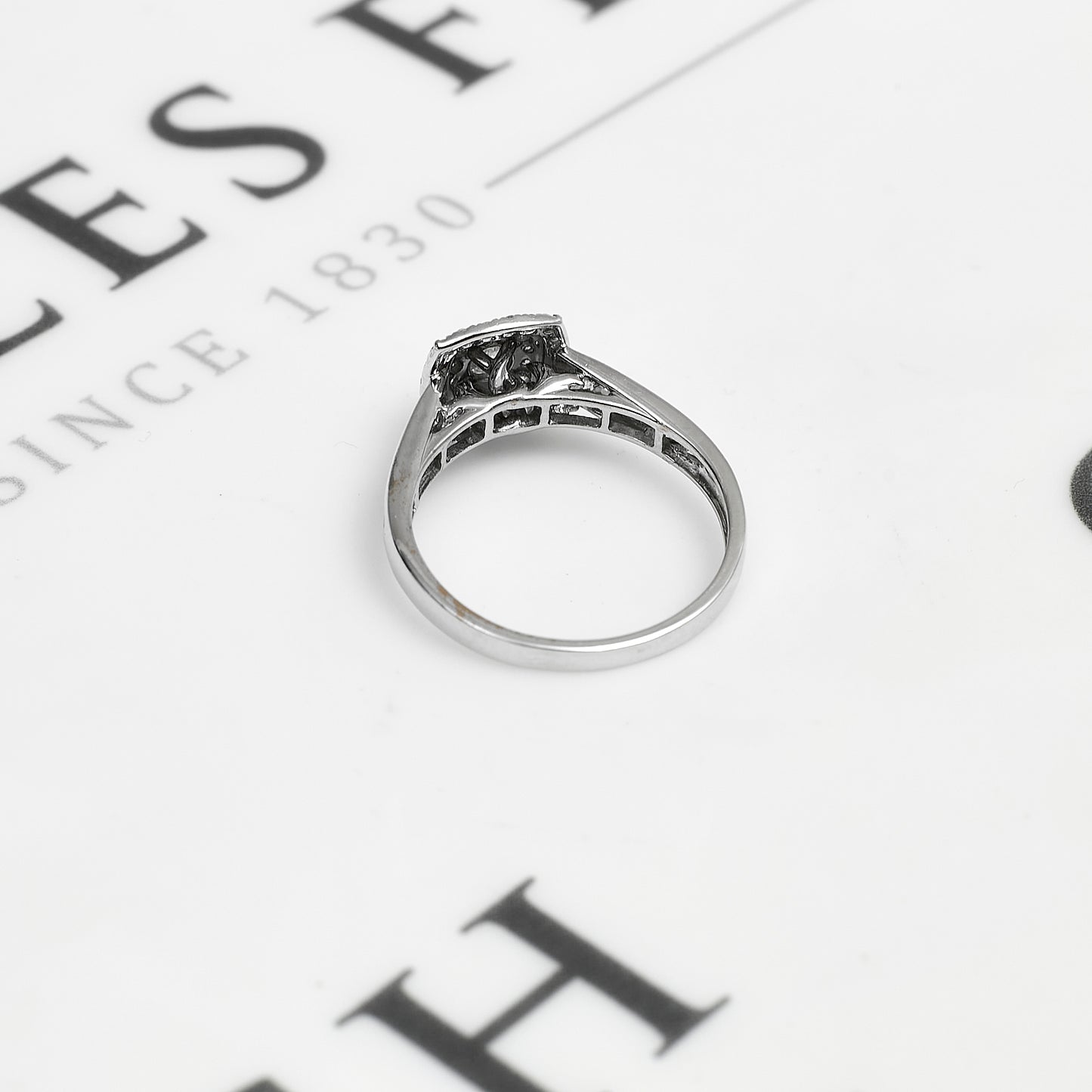 Pre-Owned 18ct White Gold & Diamond Square Cluster Ring