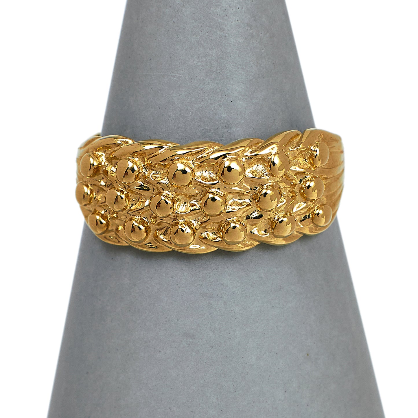 Pre-Owned 9ct Gold 3 Row Shot Ring Size T