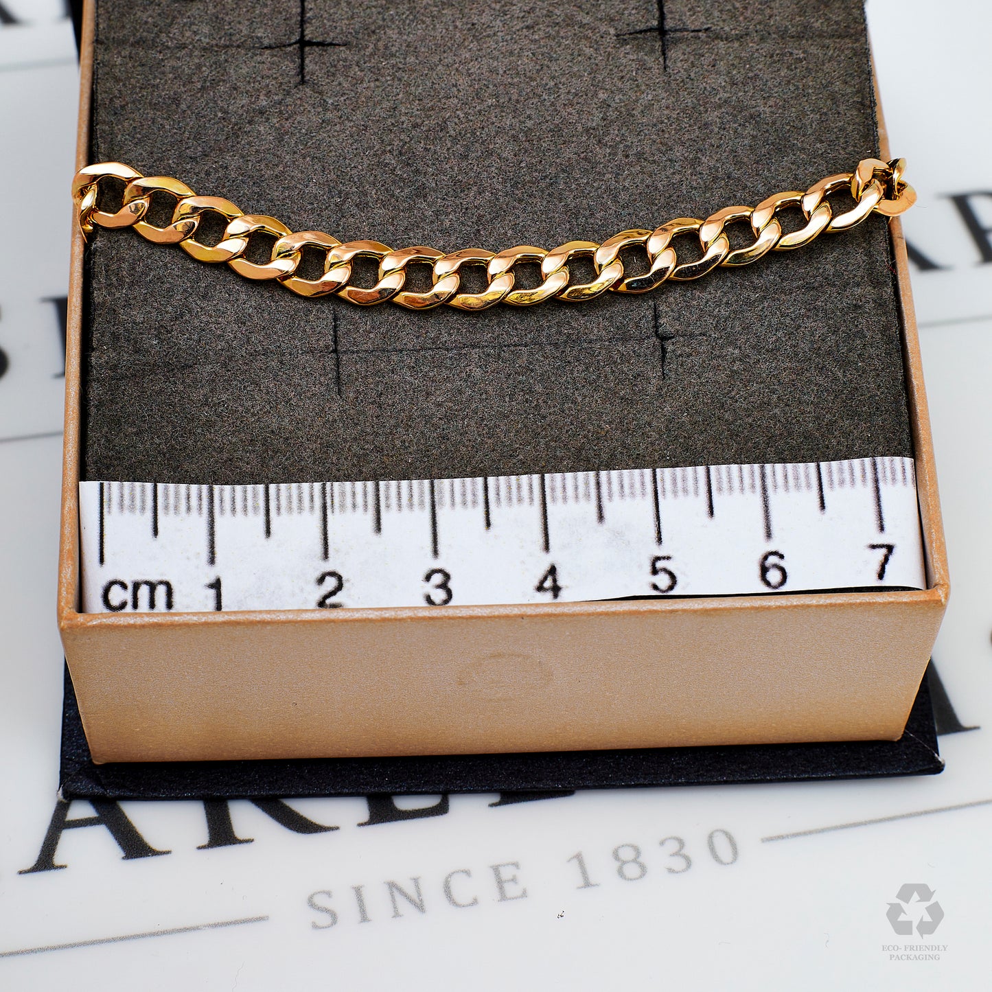 Pre-Owned 9ct Gold Curb Chain Bracelet 8.5 Inch