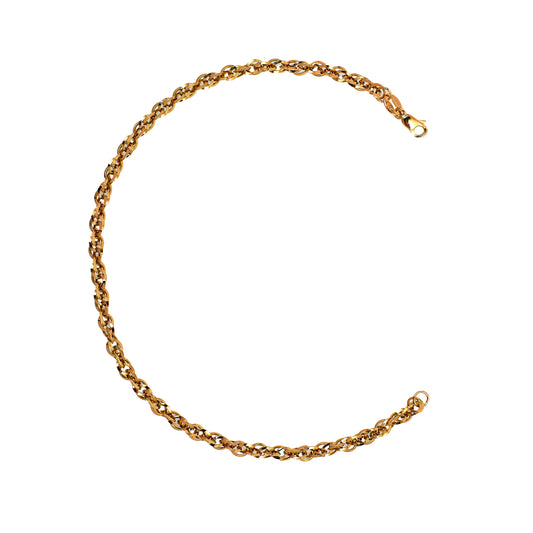 Pre-Owned 9ct Gold Twist Oval Link Bracelet 7.5 Inch