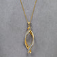 Pre-Owned 9ct Gold 2 Tone Frosted Twist Pendant & Chain