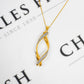 Pre-Owned 9ct Gold 2 Tone Frosted Twist Pendant & Chain