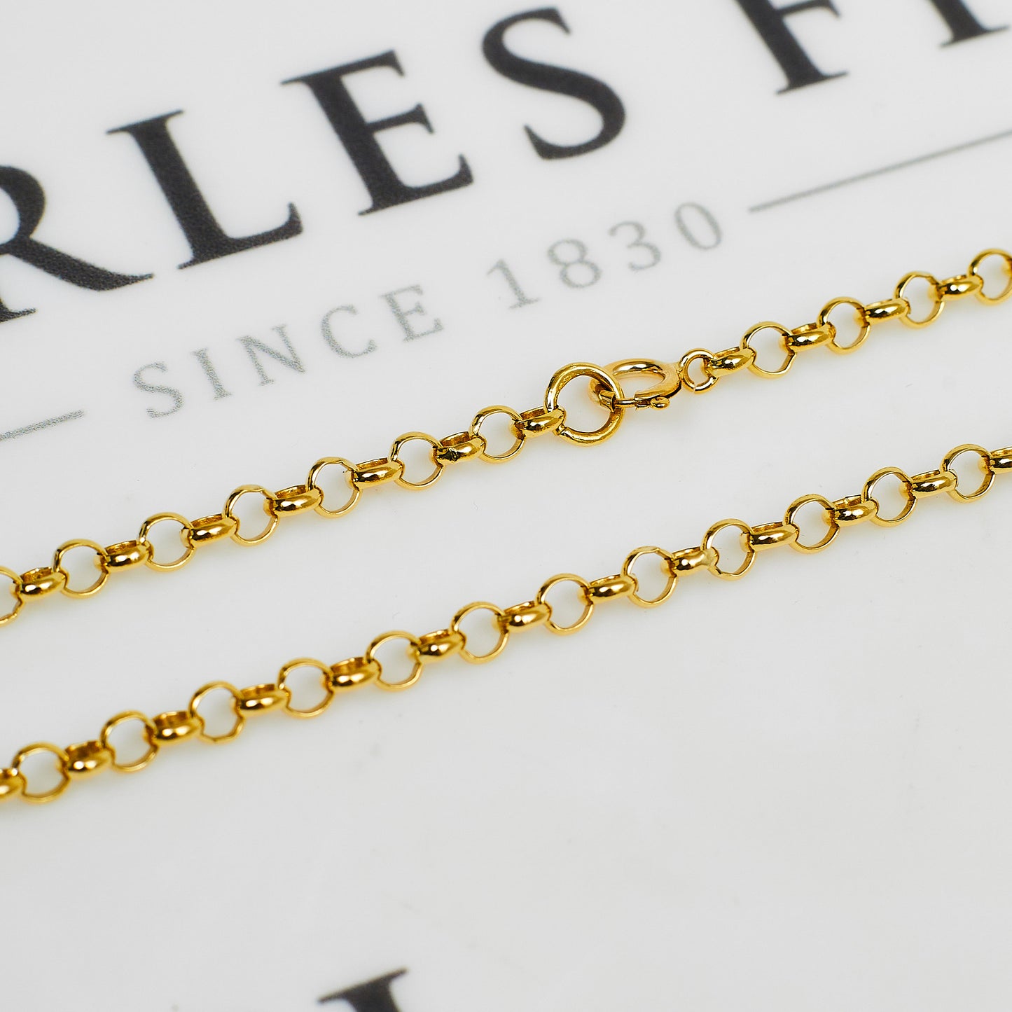 Pre-Owned 9ct Gold Belcher Chain Necklace 24 Inch