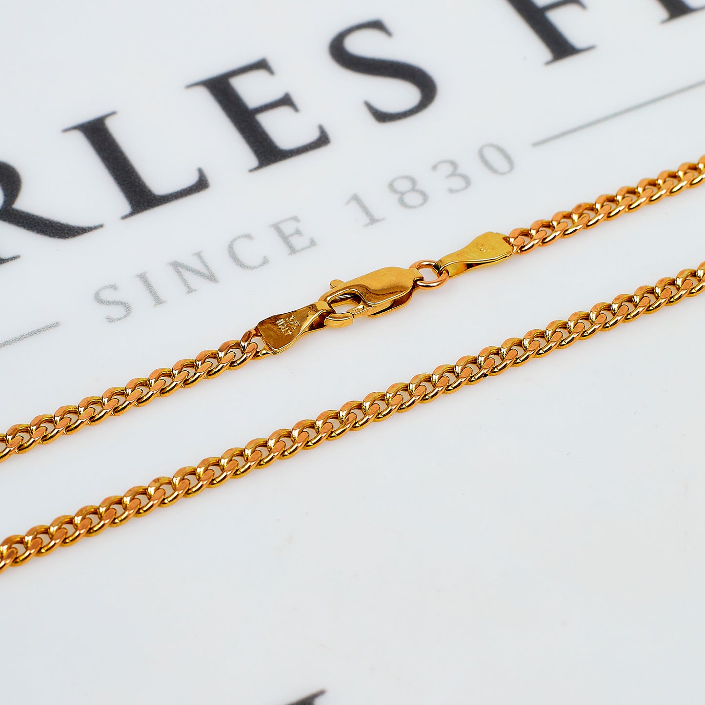 Pre-Owned 9ct Gold Hollow Curb Chain Necklace 20 Inch