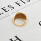 Pre-Owned 9ct Gold Barked GOLD Design Ring Size Q