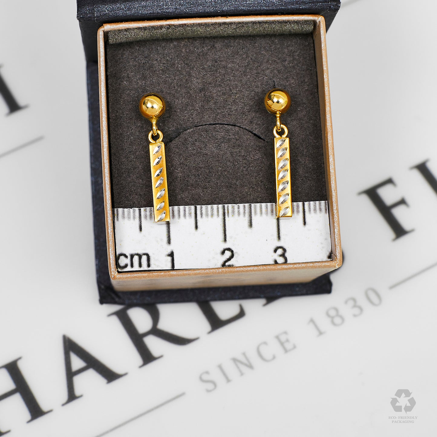 Pre-Owned 9ct Gold 2 Tone Drop Earrings
