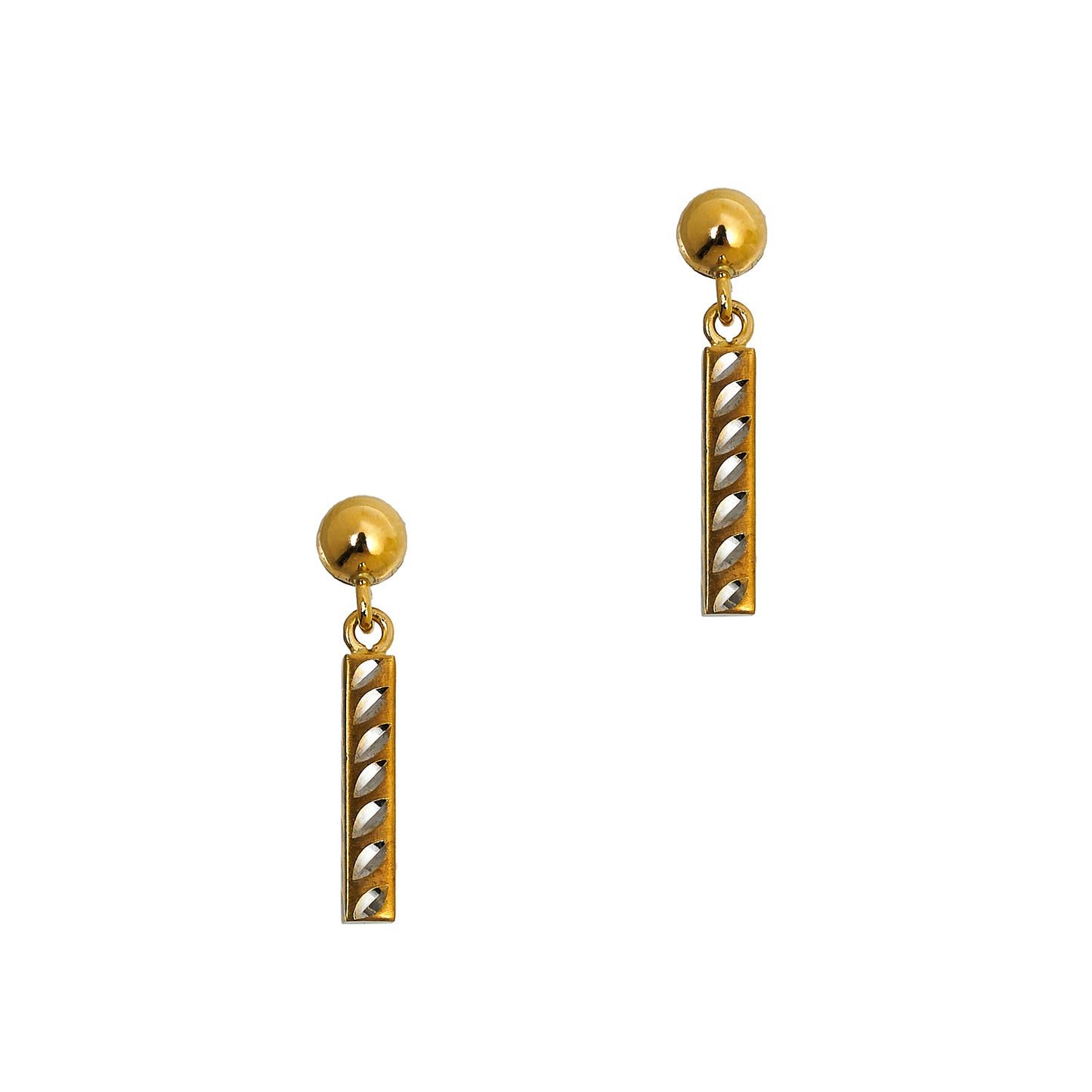 Pre-Owned 9ct Gold 2 Tone Drop Earrings