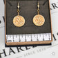 Pre-Owned 9ct Gold Half Sovereign in 9ct Gold Mount Earrings