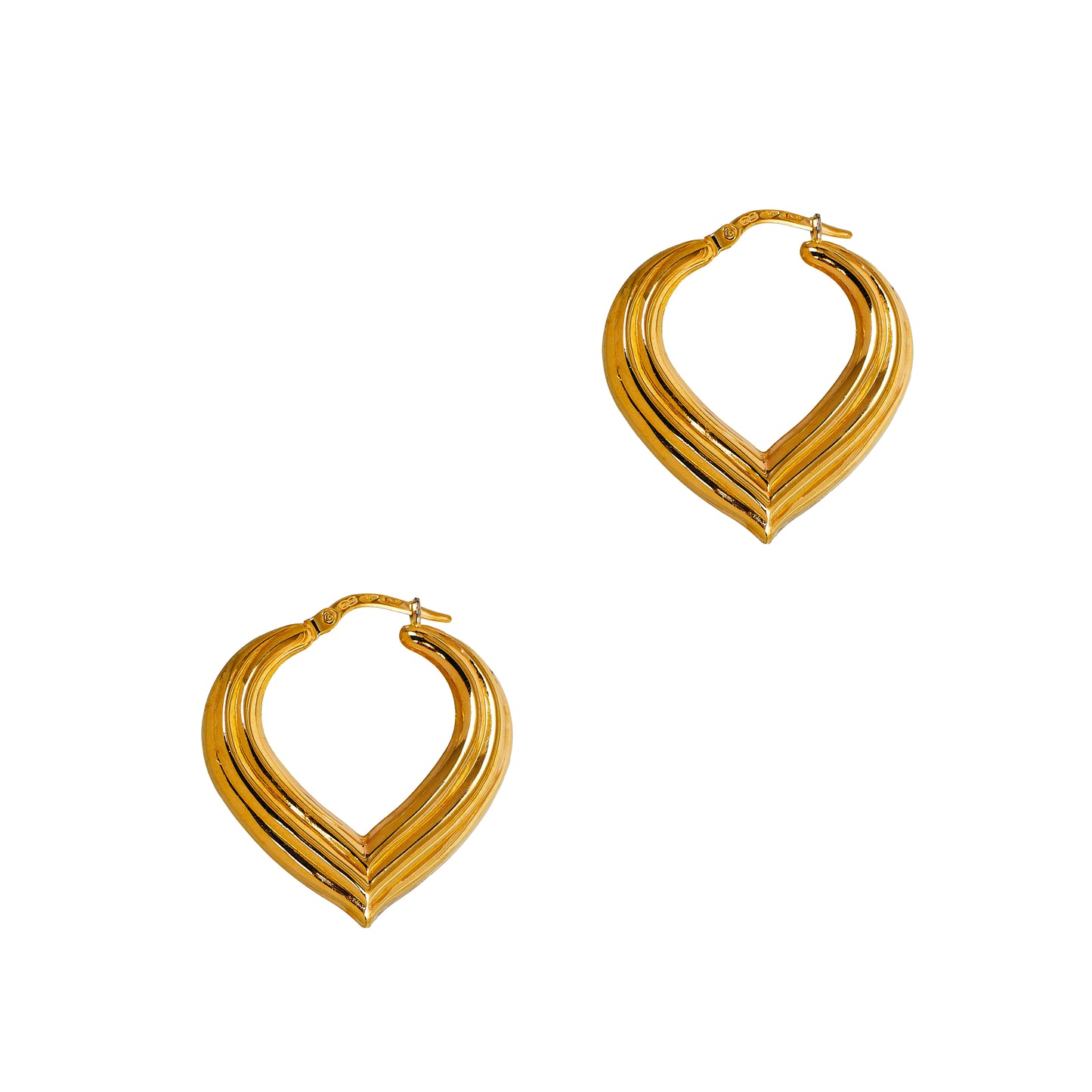 Pre-Owned 9ct Gold Pointed Creole Hoop Earrings