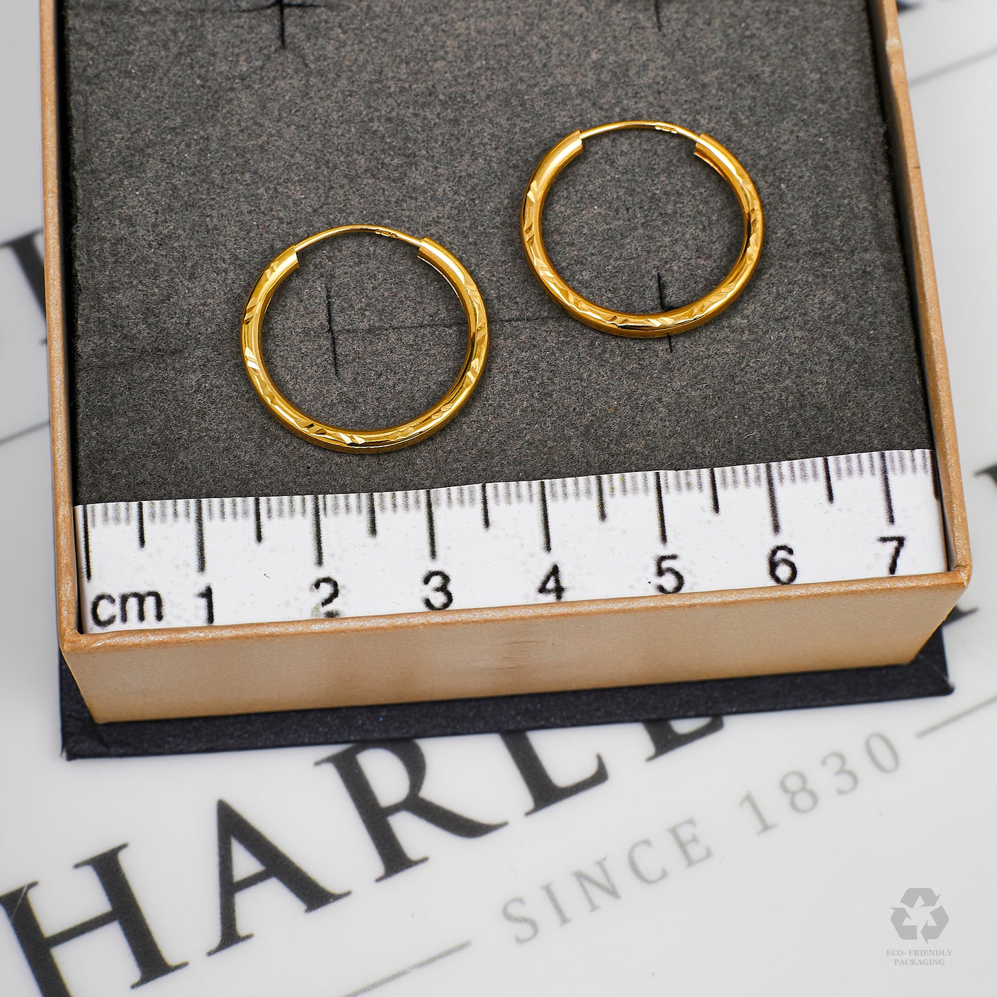 Pre-Owned 9ct Gold Sleeper Hoop Earrings
