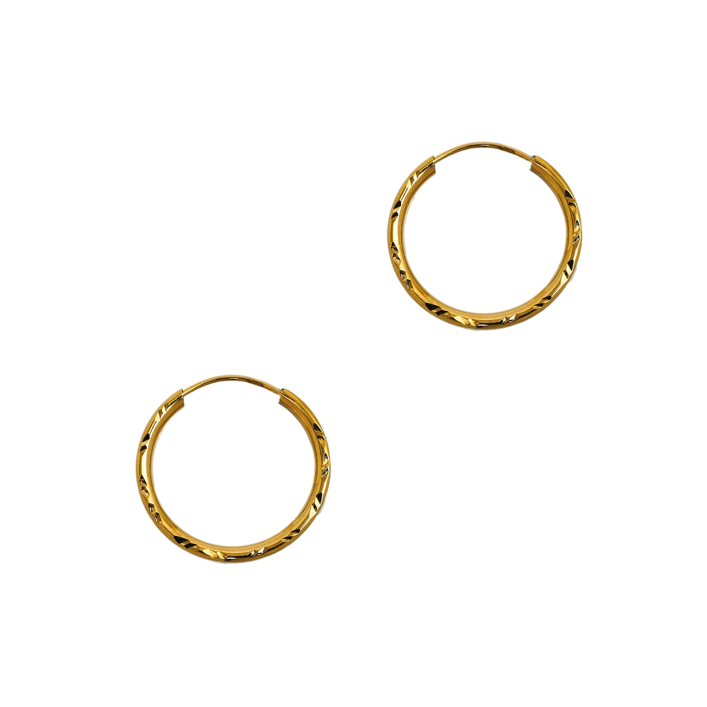 Pre-Owned 9ct Gold Sleeper Hoop Earrings