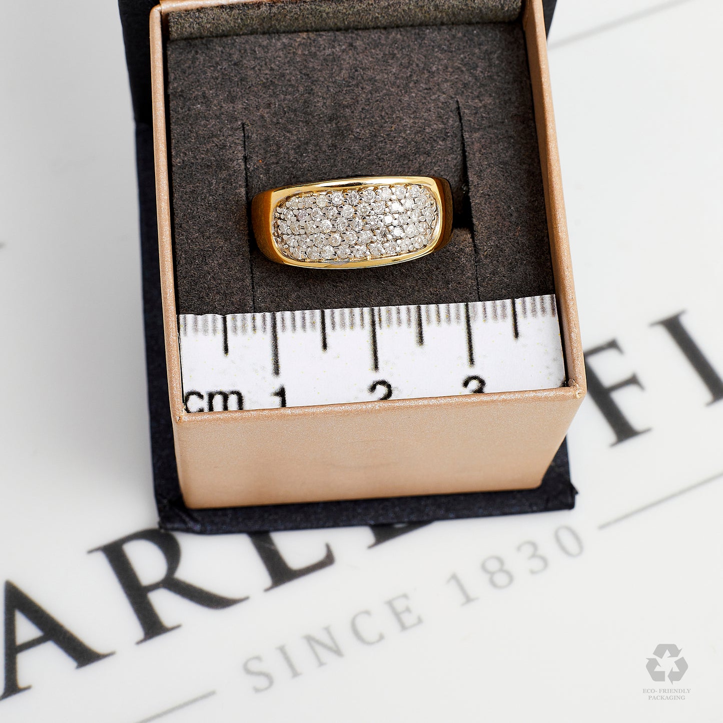 Pre-Owned 9ct Gold 5 Row Diamond Dress Ring Size P.5