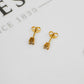 Pre-Owned 14ct Gold Princess Cut Diamond Stud Earrings