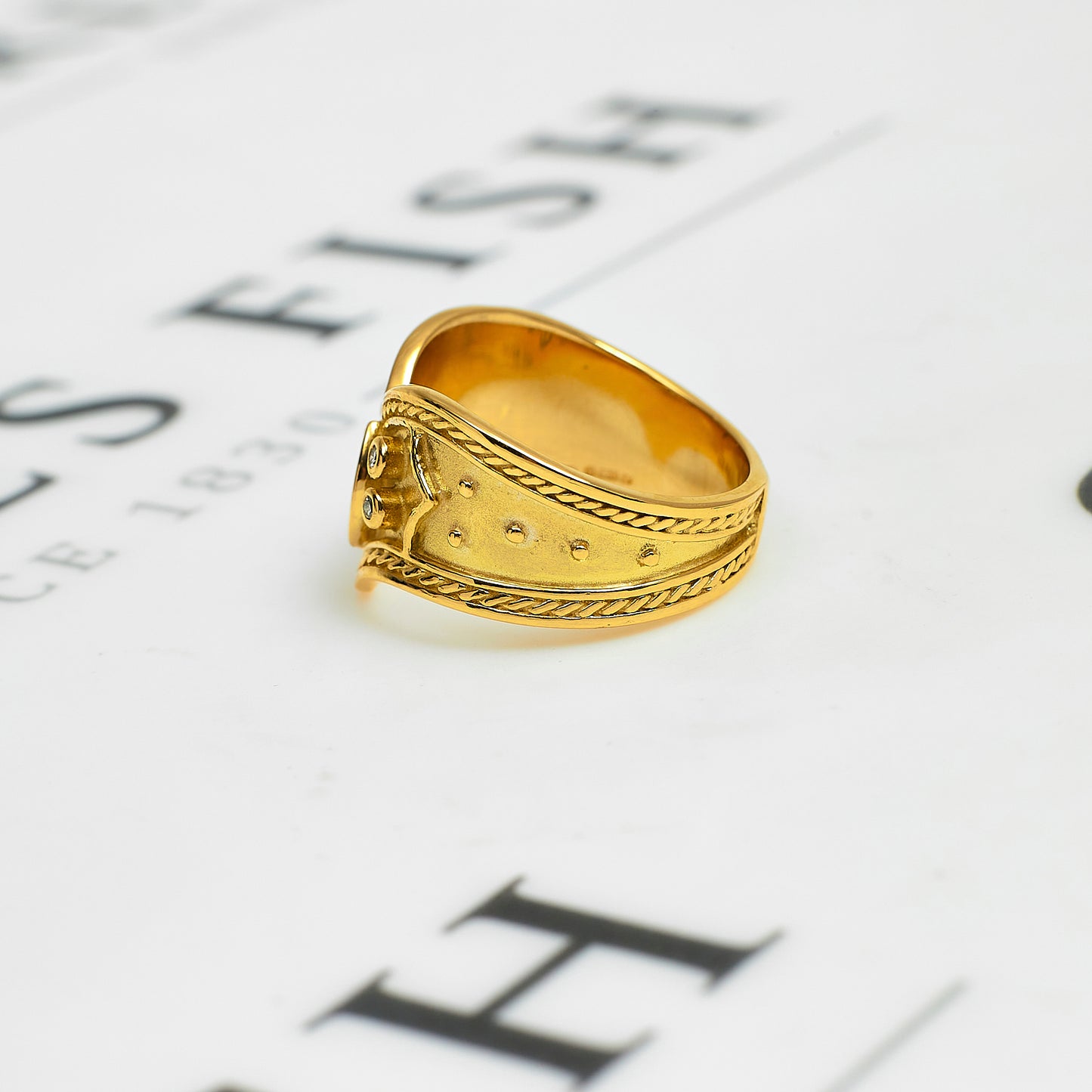 Pre-Owned 18ct Gold Marquise Diamond Wishbone Band Ring