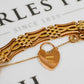 Pre-Owned 9ct Gold 4 Bar Gate Bracelet & Heart Padlock