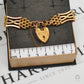 Pre-Owned 9ct Gold 4 Bar Gate Bracelet & Heart Padlock