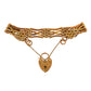 Pre-Owned 9ct Gold 4 Bar Gate Bracelet & Heart Padlock