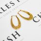 Pre-Owned 9ct Gold Horseshoe Shape Patterned Creole Earrings