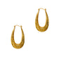 Pre-Owned 9ct Gold Horseshoe Shape Patterned Creole Earrings