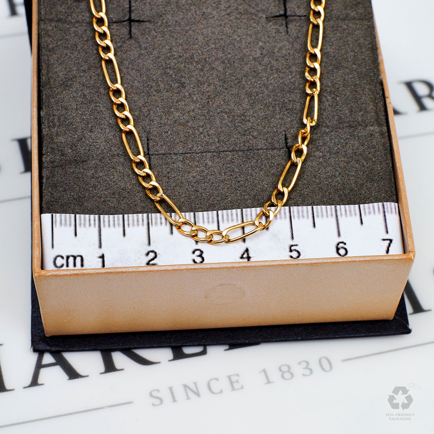 Pre-Owned 9ct Gold Hollow Figaro Chain Necklace 18 Inch