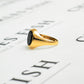 Pre-Owned 9ct Gold Oval Onyx Signet Ring Size S