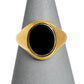 Pre-Owned 9ct Gold Oval Onyx Signet Ring Size S