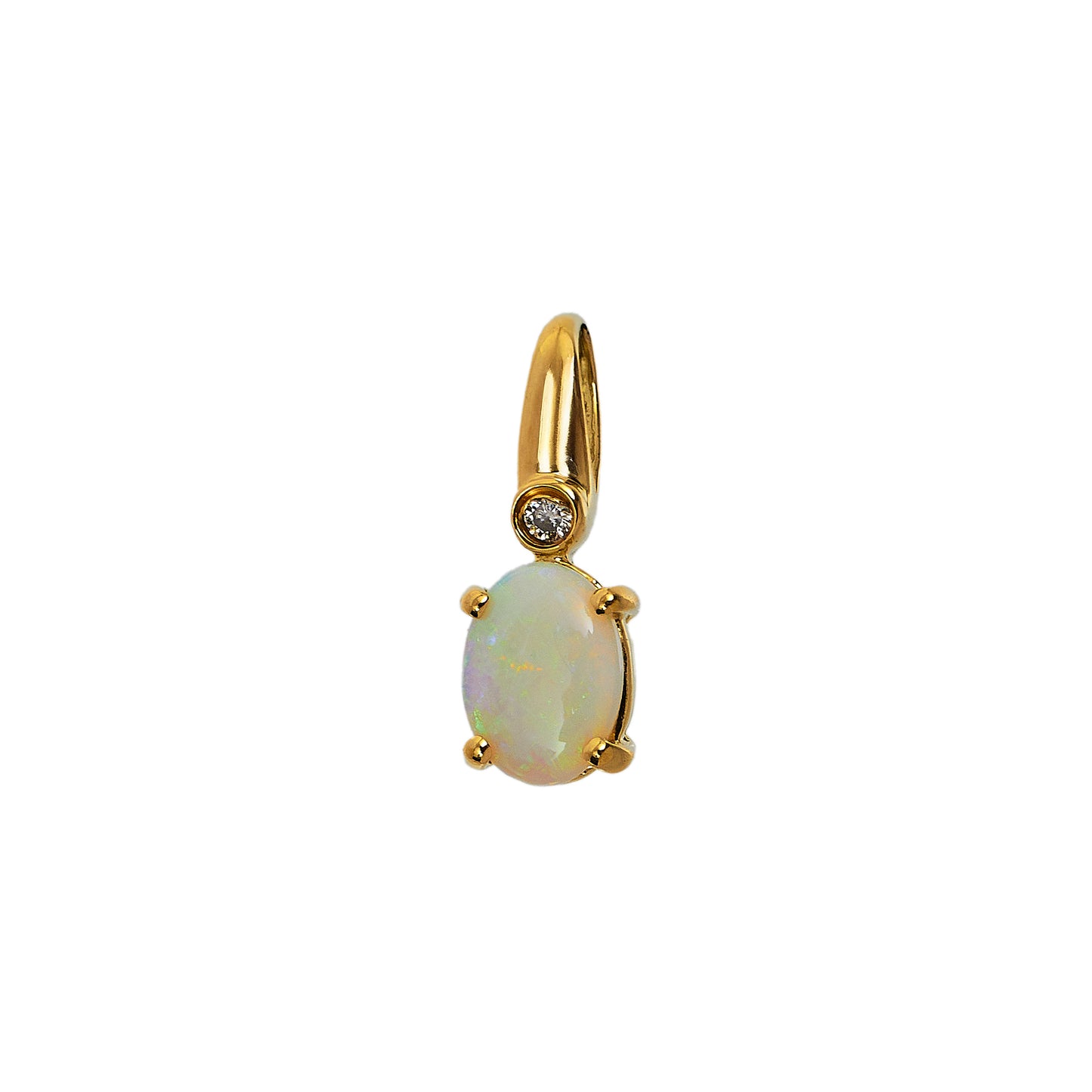 Pre-Owned 18ct Gold Diamond & Opal Pendant