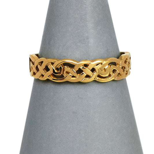 Pre-Owned 9ct Gold Mens Celtic Knot Ring Size V