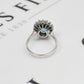 Pre-Owned 18ct White Gold Blue Topaz & Diamond Cluster Ring