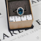 Pre-Owned 18ct White Gold Blue Topaz & Diamond Cluster Ring