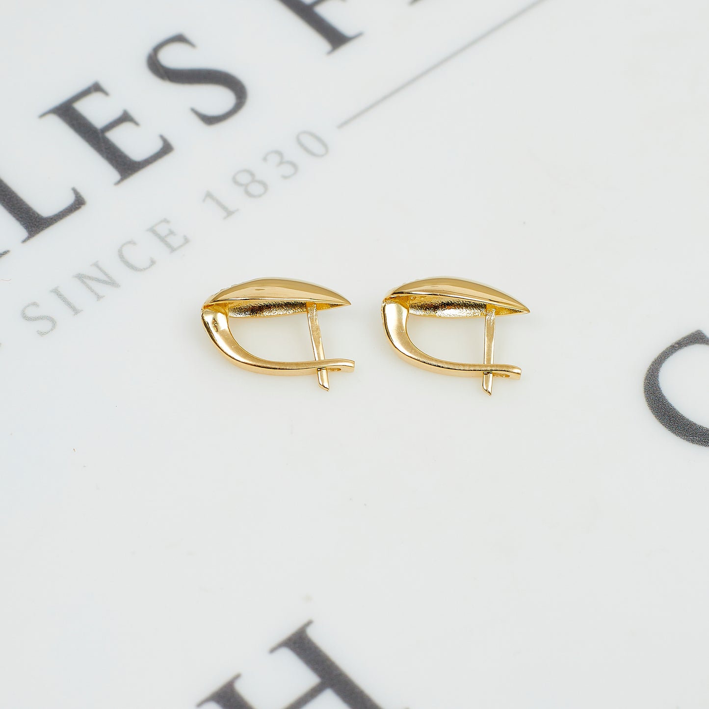 Pre-Owned 14ct Gold & CZ Drop Earrings