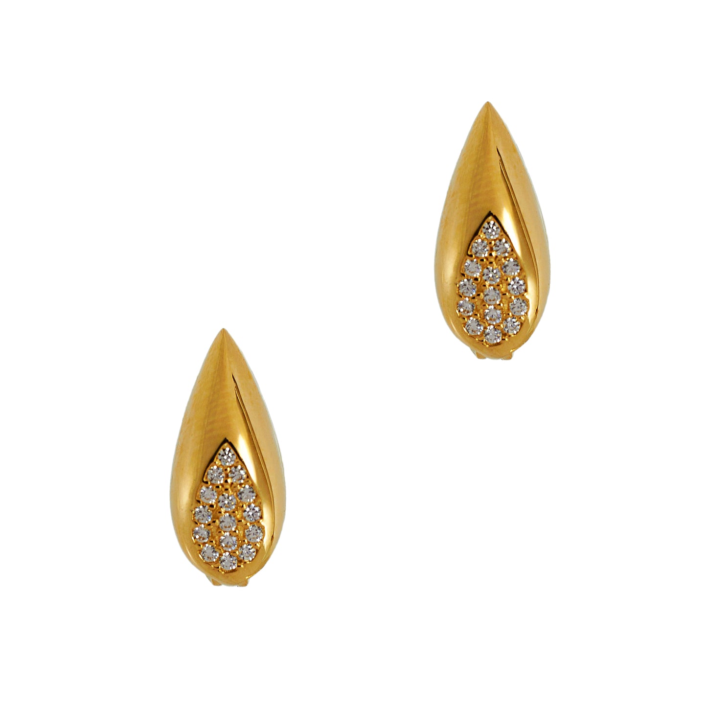 Pre-Owned 14ct Gold & CZ Drop Earrings