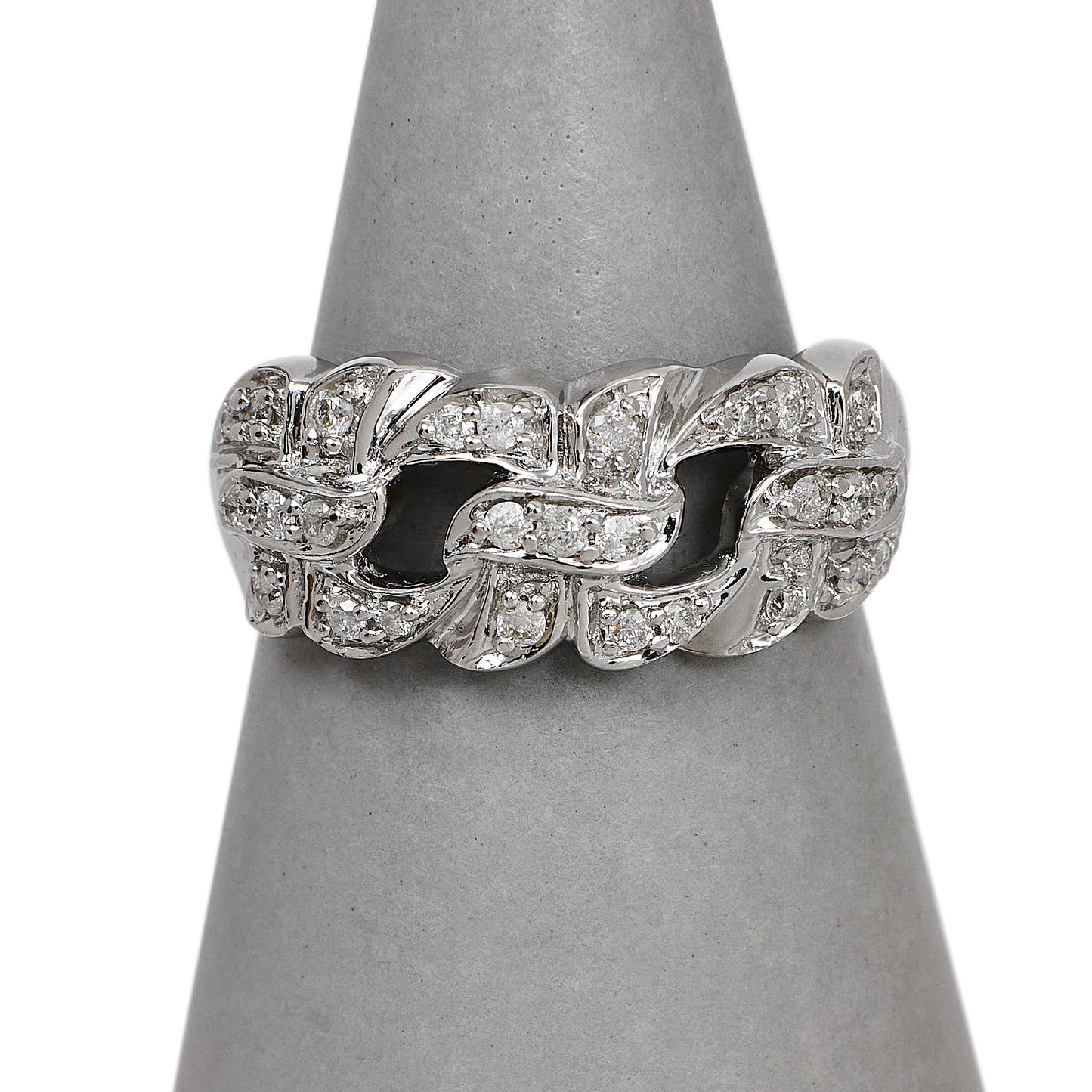 Pre-Owned 9ct White Gold Multi Diamond Dress Ring Size N