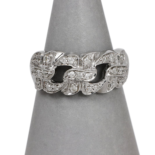 Pre-Owned 9ct White Gold Multi Diamond Dress Ring Size N