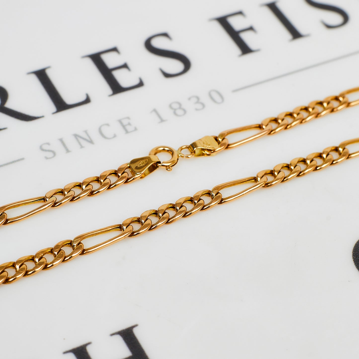 Pre-Owned 9ct Gold Figaro Chain Necklace 18 Inch