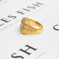 Pre-Owned 9ct Gold CZ Dollar Symbol Ring Size V.5